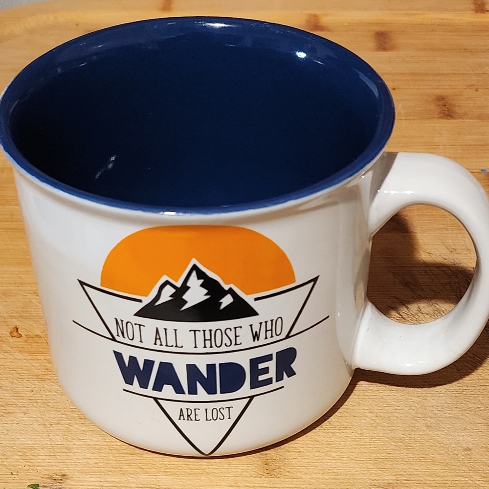 Navy Blue and Orange Mug for Dining